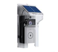 Cloudpower Cubierta de lluvia para timbre con energía solar, cubierta inalámbrica para timbre de puerta impermeable con panel solar, protección contra la lluvia para todas las condiciones climáticas