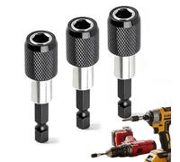 Cloxtralon Portapuntas magnético, 3 unidades, cambio rápido, 1/4 pulgadas, 60 mm, soporte magnético para puntas adecuado para taladro, destornillador, destornillador inalámbrico, compatible con Makita