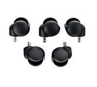 CLP 5 Ruedas De Plástico Para Sillas De Escritorio I 5 Ruedas Para Sillas De Oficina Giratorias I 5 Ruedas De Repuesto Para Sillas I, Color:negro