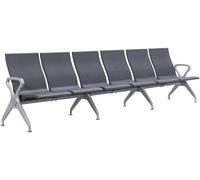 CLP Banco de Espera Estilo Aeropuerto Ermin, Banco para Pasillo con Respaldo, Asientos ergonómicos, sillas de Espera con Estructura de Aluminio Color:Gris;Tamaño