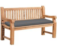 Banco de jardin de teca daxon con cojin de asiento madera gris oscuro 61x150x93 cm