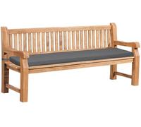 CLP Banco de Jardin Daxon de Teca Robusta, Resistente a la Intemperie, con Cojin, 2-4 Plazas, Terraza y Balcon, Color:Gris Oscuro, Tamaño:200 cm