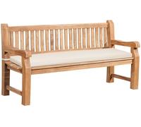 CLP Banco de Jardin Daxon de Teca Robusta, Resistente a la Intemperie, con Cojin, 2-4 Plazas, Terraza y Balcon Color:Crema;Tamaño:180 cm