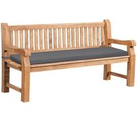 CLP Banco de Jardin Daxon de Teca Robusta, Resistente a la Intemperie, con Cojin, 2-4 Plazas, Terraza y Balcon, Color:Gris Oscuro, Tamaño:180 cm