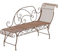 CLP Banco de jardín Karma recamier romántico Estilo modernista con Detalles Ornamentales Chaise Longue Exterior soporta hasta 160 kg | Color Antiguo marrón