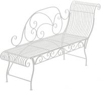 CLP Tumbona de Jardin Karma en Estilo Rústico I Banco en Diseño Chaiselongue I Tumbona de Jardín Exterior I Banco de Exterior de Hierro I Color:, Color:Blanco