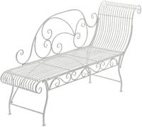 CLP Banco de jardín Karma recamier romántico Estilo modernista con Detalles Ornamentales Chaise Longue Exterior soporta hasta 160 kg | Color Blanco Envejecido