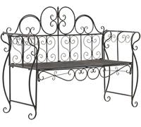 CLP Banco de Jardin Minna, Banco metalico romantico Estilo modernista con reposabrazos, Ideal para Jardin, terraza y Balcon, hasta 180 kg | Color Bronce
