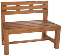 CLP Banco de Teca Augusta I Banco de Madera Resistente a la Intemperie con Respaldo I Robusto Banco de jardín de Madera Maciza de Teca, Color:Teca, Tamaño:120 cm