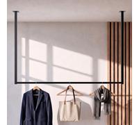 Barra de colgar fenton metal negro 7x120x80 cm
