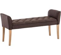 CLP Chaise Longue Cleopatra con Tapizado de Tela I Banco Largo Acolchado en Estilo Chesterfield | Color marrón Color del Marco Envejecido Claro