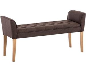 CLP Chaise Longue Cleopatra con Tapizado de Tela I Banco Largo Acolchado en Estilo Chesterfield | Color marrón Color del Marco Envejecido Claro