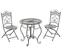 CLP Conjunto De Muebles De Jardín Indra I Juego De Mesa & 2 Sillas De Jardín En Estilo Rústico I 2X Sillas & 1 Mesa De Exterior I Color:, Color:Bronce