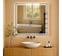 Espejo de baño jaffrey vidrio vidrio transparente 3.5x80x80 cm