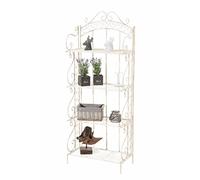 CLP Trading GmbH – Estantería Antje de hierro plegable con 4 baldas, crema envejecido 33x61x153 cm