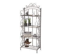 CLP Estantería Antje con Estructura De Hierro I Estantería De Pie Plegable con 4 Baldas I Estante De Almacenamiento Estilo Rustico I Color: | Color Bronce