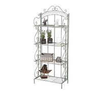 CLP Estantería Antje – Estructura de hierro, plegable, 4 baldas, estilo rústico – Verde antiguo
