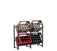 CLP Estantería para Cajas De Bebidas Lennert I Soporte para Organizar Cajas I Estante De Almacenamiento para Cajas I Color:, Color:Negro, Tamańo:L