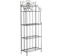 CLP Estanteria para Plantas de Metal Flora Estilo Rustico, Plegable, 4 baldas, para Interior y Exterior, Jardin, Balcon, terraza, Pared, Color:Bronce