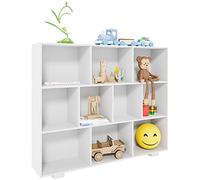 CLP Estantería Peoria con 10 Compartimientos De Almacenamiento I Mueble De Madera con Estantes Abiertos En 3 Niveles, Color:Blanco