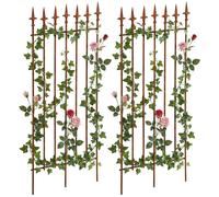 CLP, juego de 2 rejas decorativas estilo Art Nouveau, Elisa, 100 x 50 cm, hierro forjado lacado, para jardín. Color: marrón envejecido
