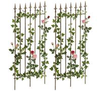 CLP, juego de 2 rejas ornamentales Elisa, 100 x 50 cm, hierro forjado lacado en estilo Art Nouveau, para jardín. Color: bronce