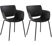 Lote de 2 sillas alpena plástico negro 54x58x80 cm