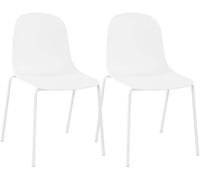 Set de 2 sillas apilables hardin plástico blanco 55x51x85 cm