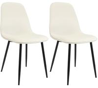 Juego de 2 sillas de comedor maryam terciopelo crema 54x45x88 cm