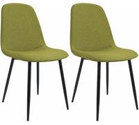 Juego de 2 sillas de comedor maryam tela verde 54x45x88 cm