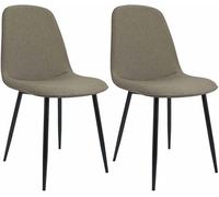Juego de 2 sillas de comedor maryam tela gris topo 54x45x88 cm