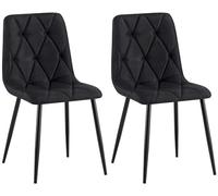 Juego de 2 sillas de comedor clairton tela negro 55x45x85 cm