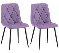 Juego de 2 sillas de comedor clairton tela lila 55x45x85 cm