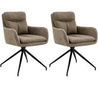 Lote de 2 sillas de comedor somers tela marrón 62x57x83 cm