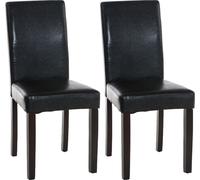 CLP, juego de 2 sillas de comedor Ina, tapizadas en cuero sintético con estructura de madera, color . Estructura: color marrón oscuro