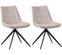 Lote de 2 sillas de comedor merna terciopelo crema 56x48x82 cm