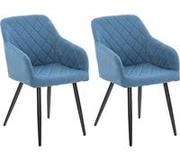 CLP Set De 2 Sillas De Comedor Shila Tapizadas En Terciopelo o Tela I Butacas De Salón Modernas con Reposabrazos Color marrón Material Tela