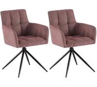 CLP Juego de 2 sillas de Comedor, Sillón Jonah Giratorio con Brazos, Silla Moderna para salón, soporta hasta 150 kg Color:rubí