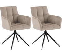 Juego de 2 sillas de comedor jonah tela gris topo 59x59x87 cm