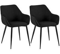 Lote de 2 sillas de comedor luena tela negro 63x52x82 cm
