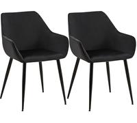 Lote de 2 sillas de comedor luena terciopelo negro 63x52x82 cm