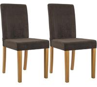 Juego de 2 sillas de comedor ina de pana marrón 47x41x91 cm