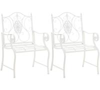 Set de 2 sillas de jardín punjab en hierro metal blanco 53x62x94 cm