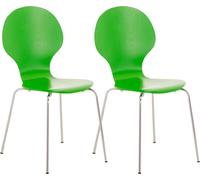 CLP, juego de 2 sillas para invitados modelo Diego, apilables, color verde