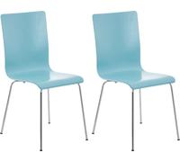 Juego de 2 sillas de espera pepe madera azul claro 47x43x87 cm