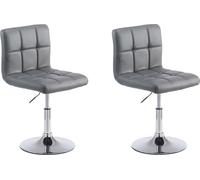 CLP, juego de 2 sillones reclinables modelo Palma V2, tapizados en cuero sintético. Los sillones son ajustables en altura y giratorios. | Color: gris