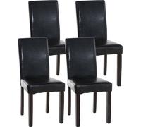 Set de 4 sillas de comedor Ina en polipiel Negro,Marrn oscuro