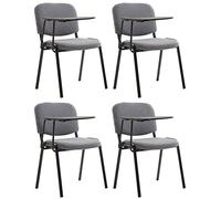 CLP Sillas para conferencias Ken – Juego de 4 tapizadas en tela con mesa plegable, Gris