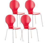 CLP, juego de 4 sillas para visitas modelo Diego, apilables - Color: rojo