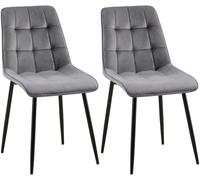 Lote de 2 sillas de comedor funda de terciopelo gifford gris oscuro 61x47x89 cm